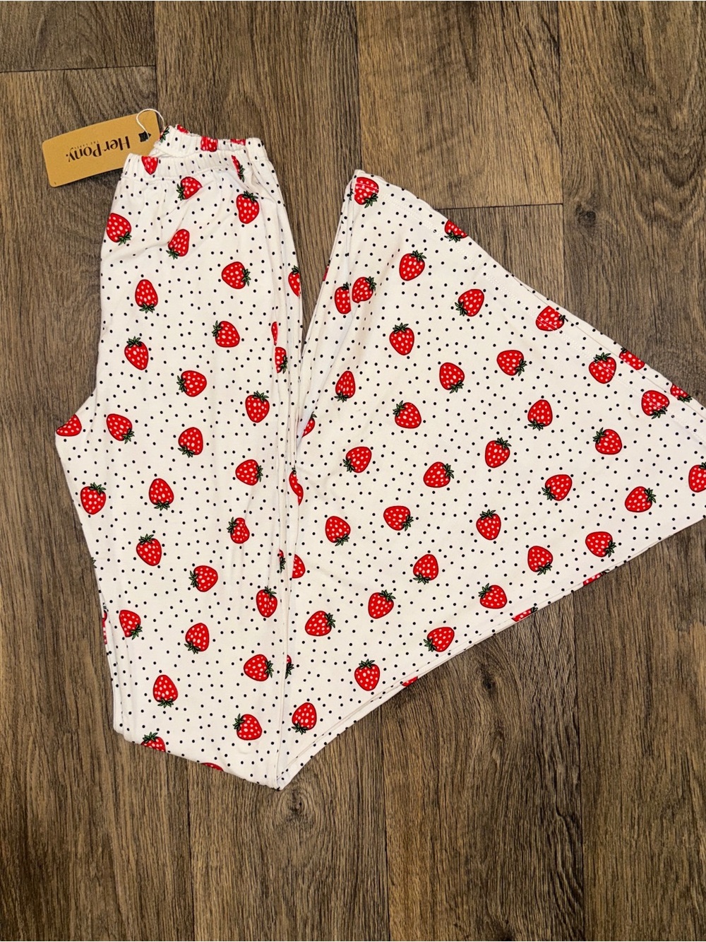 her pony the label strawberry high waisted flares